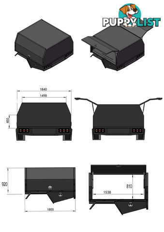 S3 1800MM UNISTRUT FLOOR SERVICE BODY FLAT ALLOY WITH 2 DOOR RAW