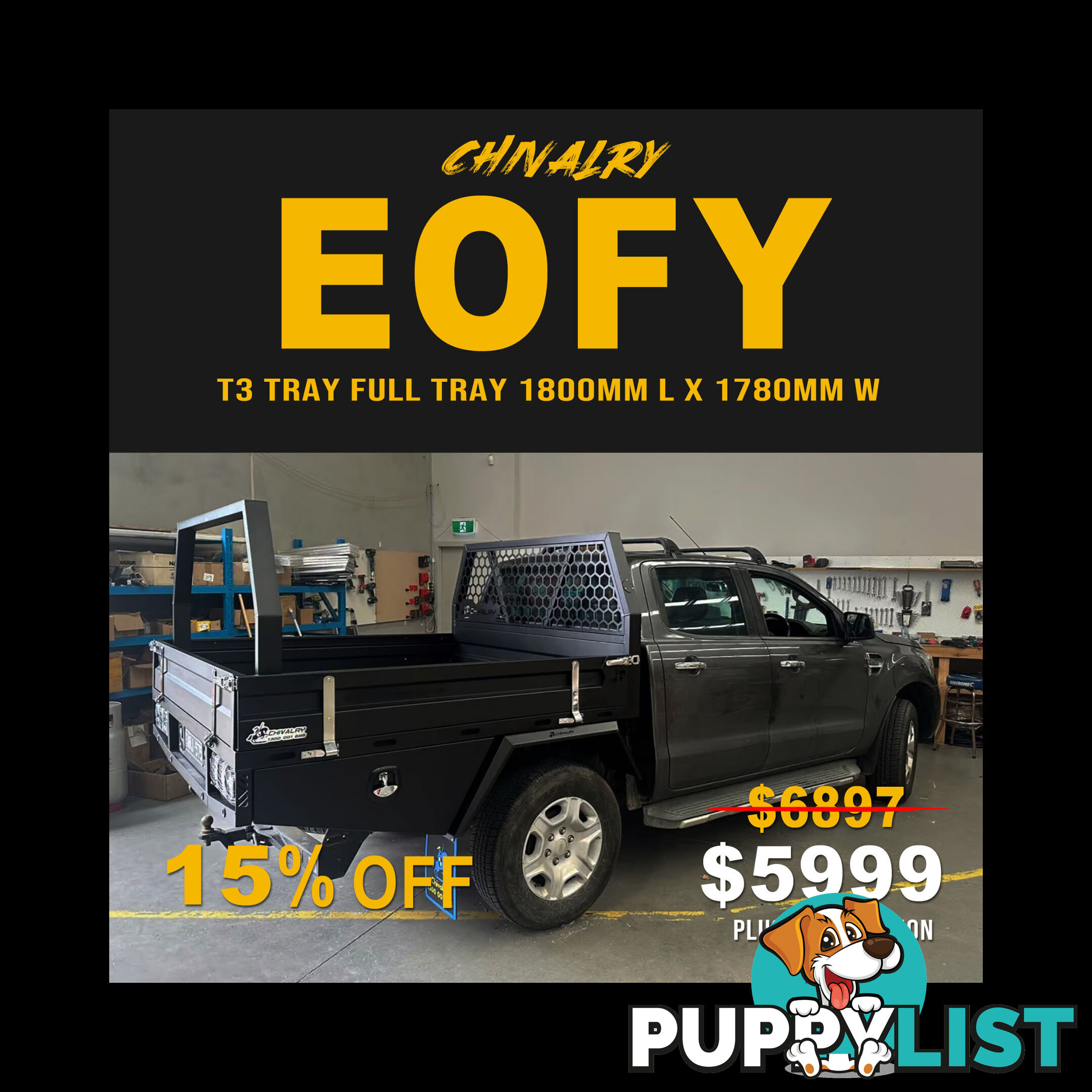T3-1800 DUAL CAB FULL TRAY BLACK COMBO
