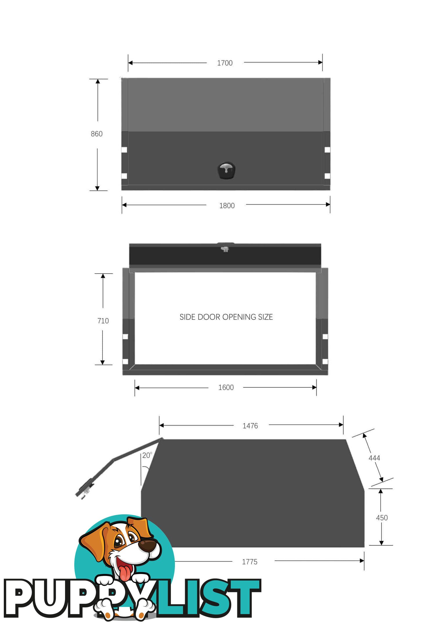 X1-1800 F/P 2 DOORS BLACK