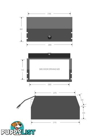 X1-1800 F/P 2 DOORS BLACK