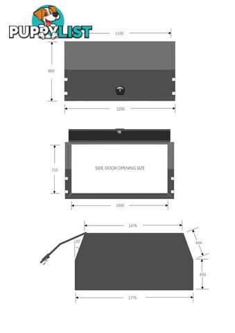 X1-1200 F/P 2 DOORS BLACK