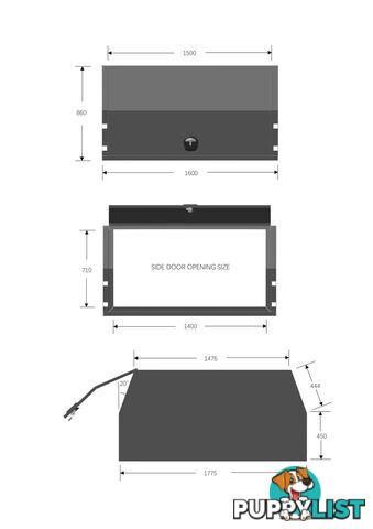 X3-1600 3 DOORS RAW ALLOY