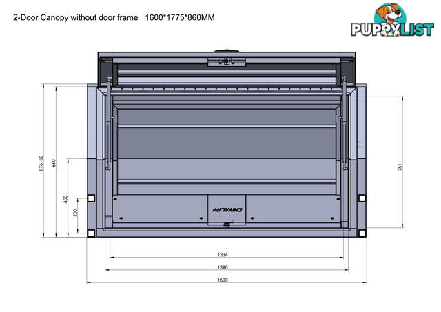 X3-1600 3 DOORS RAW ALLOY