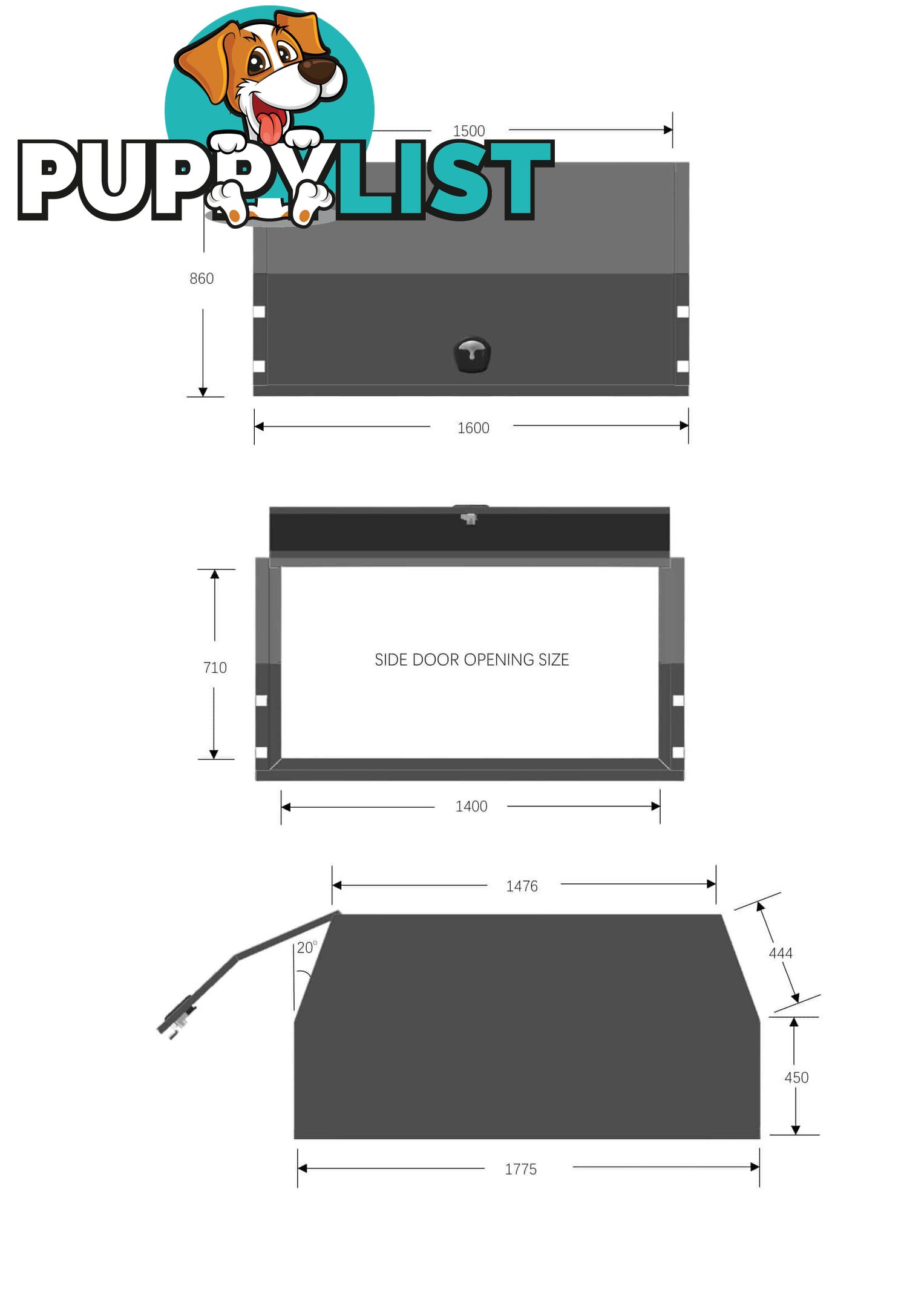 X1-WIDE 1800 F/P 2 DOORS JACK OFF BLACK