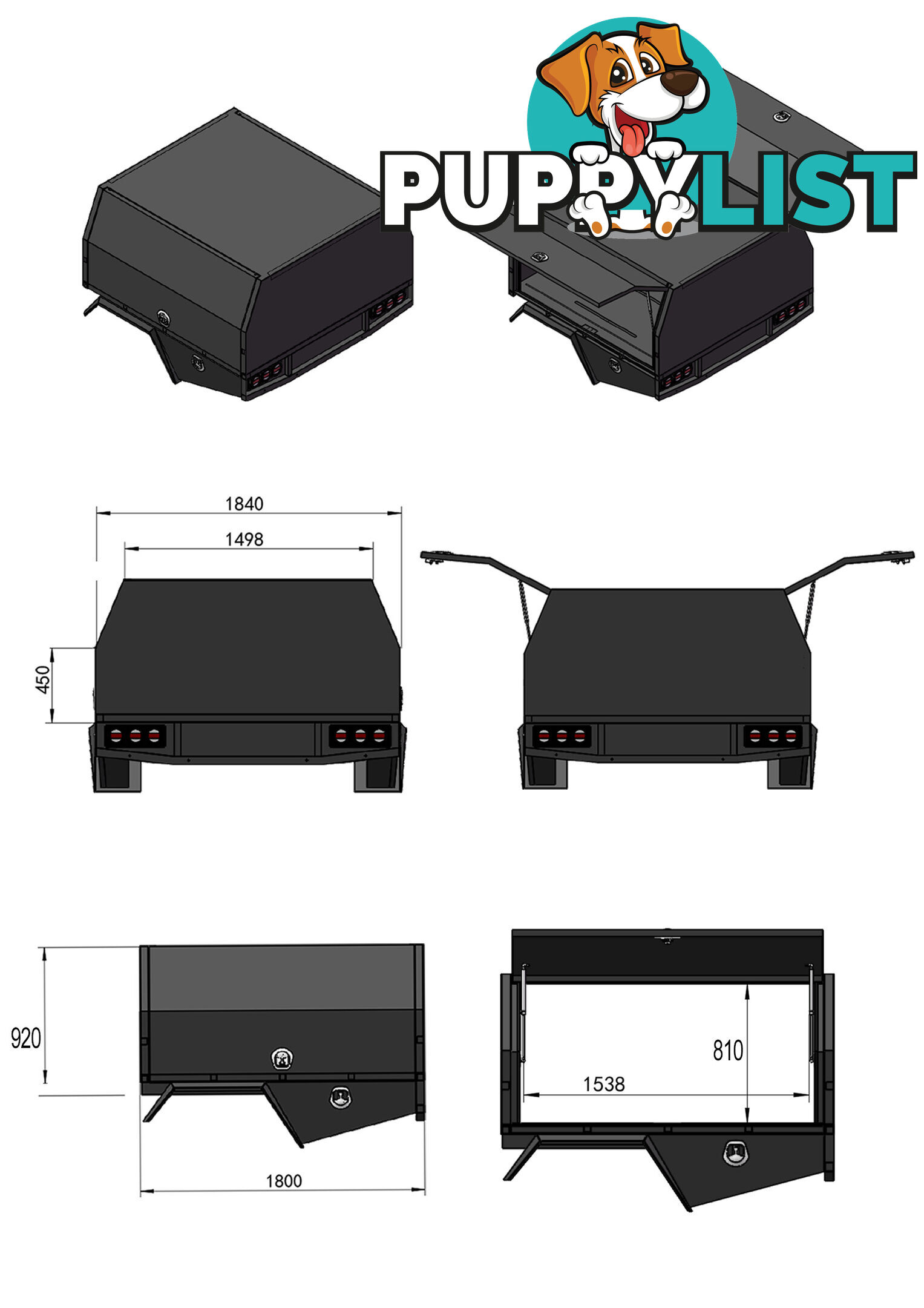 S3 1800MM UNISTRUT FLOOR SERVICE BODY FLAT ALLOY WITH 2 DOOR WHITE