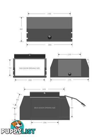 X1-1800 F/P 3 DOORS BLACK