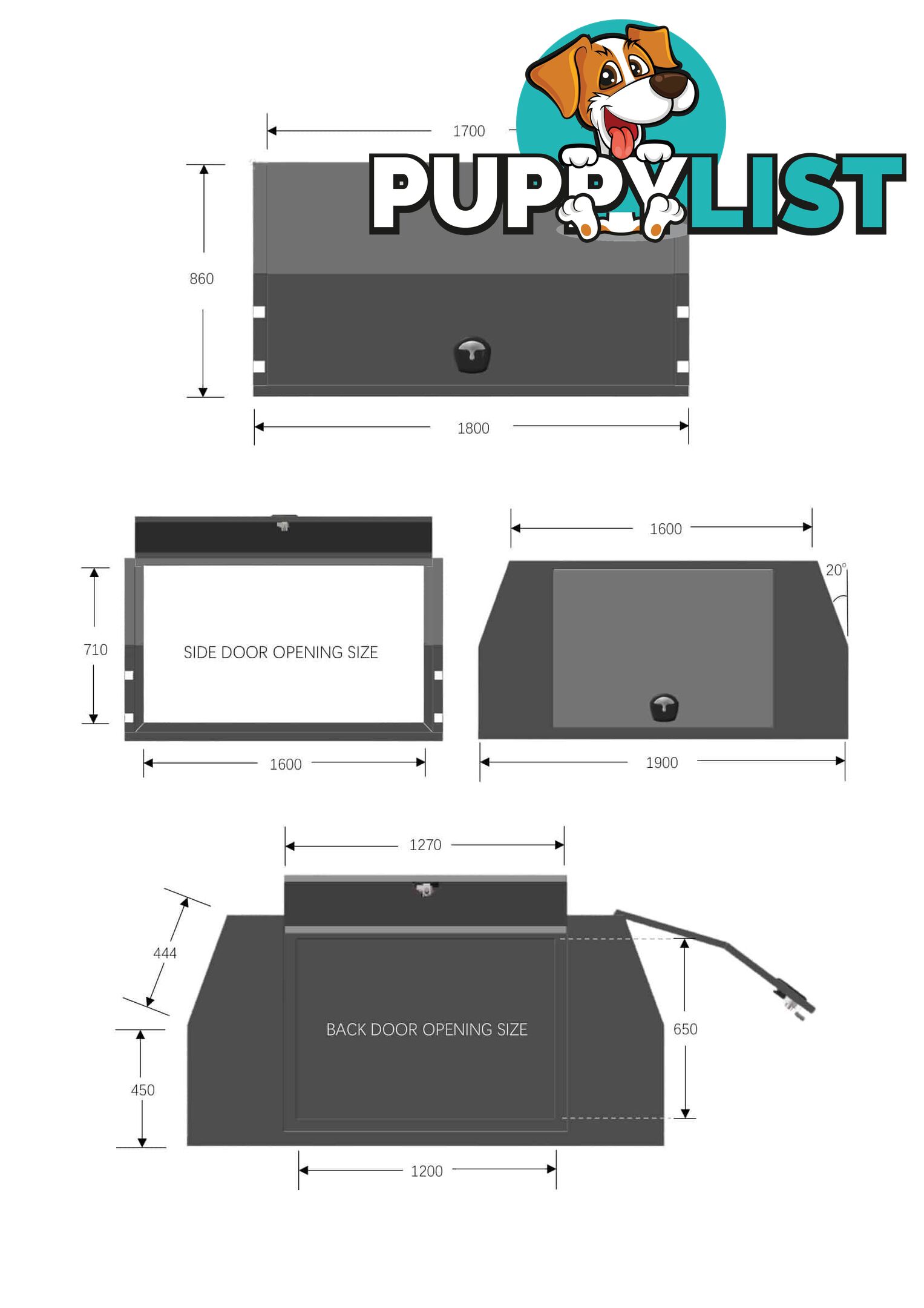 X1-WIDE 1800 F/P 3 DOORS BLACK