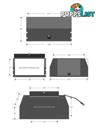 X1-WIDE 1800 F/P 3 DOORS BLACK