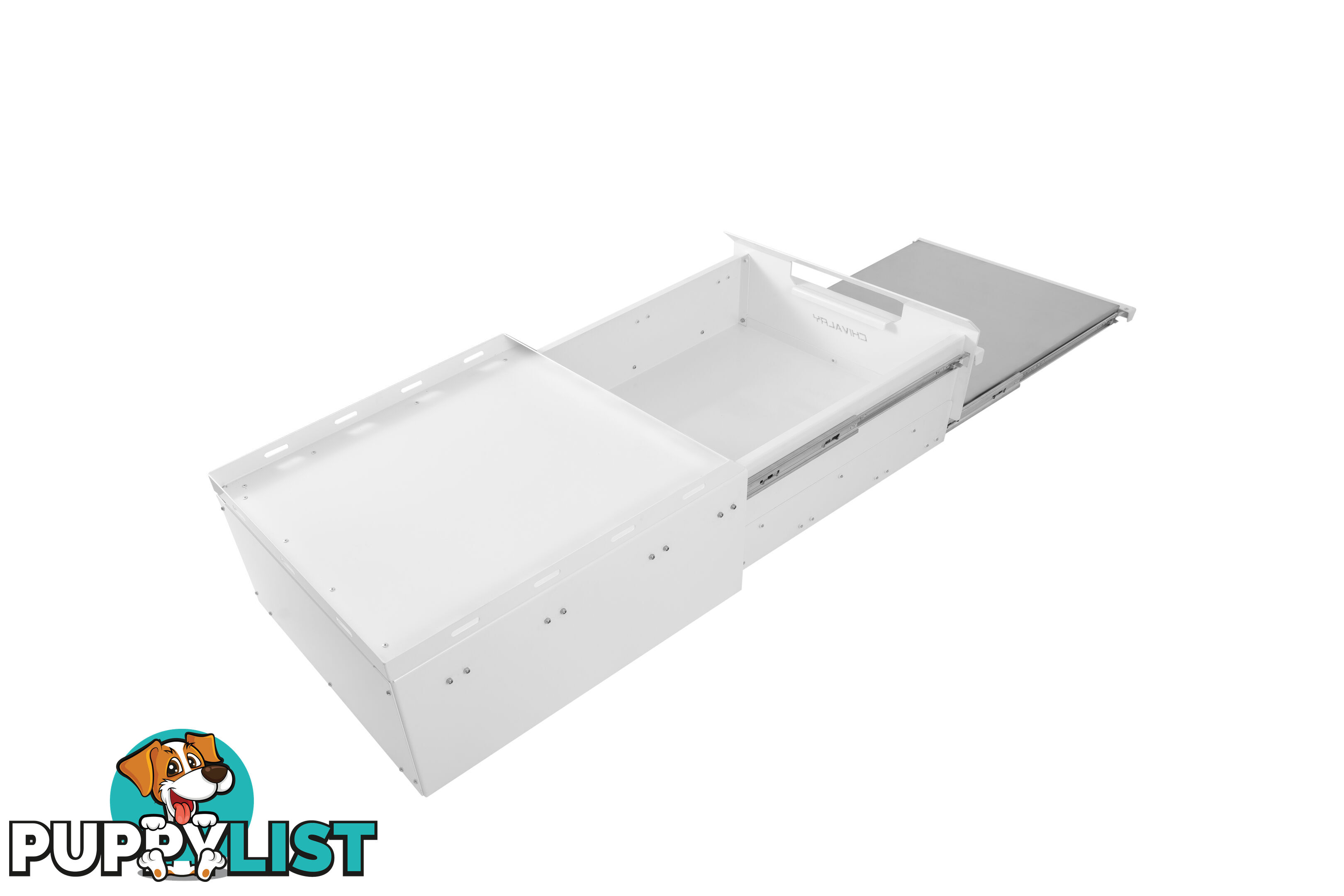 ALUMINIUM DRAWER WITH CUTTING BOARD WHITE