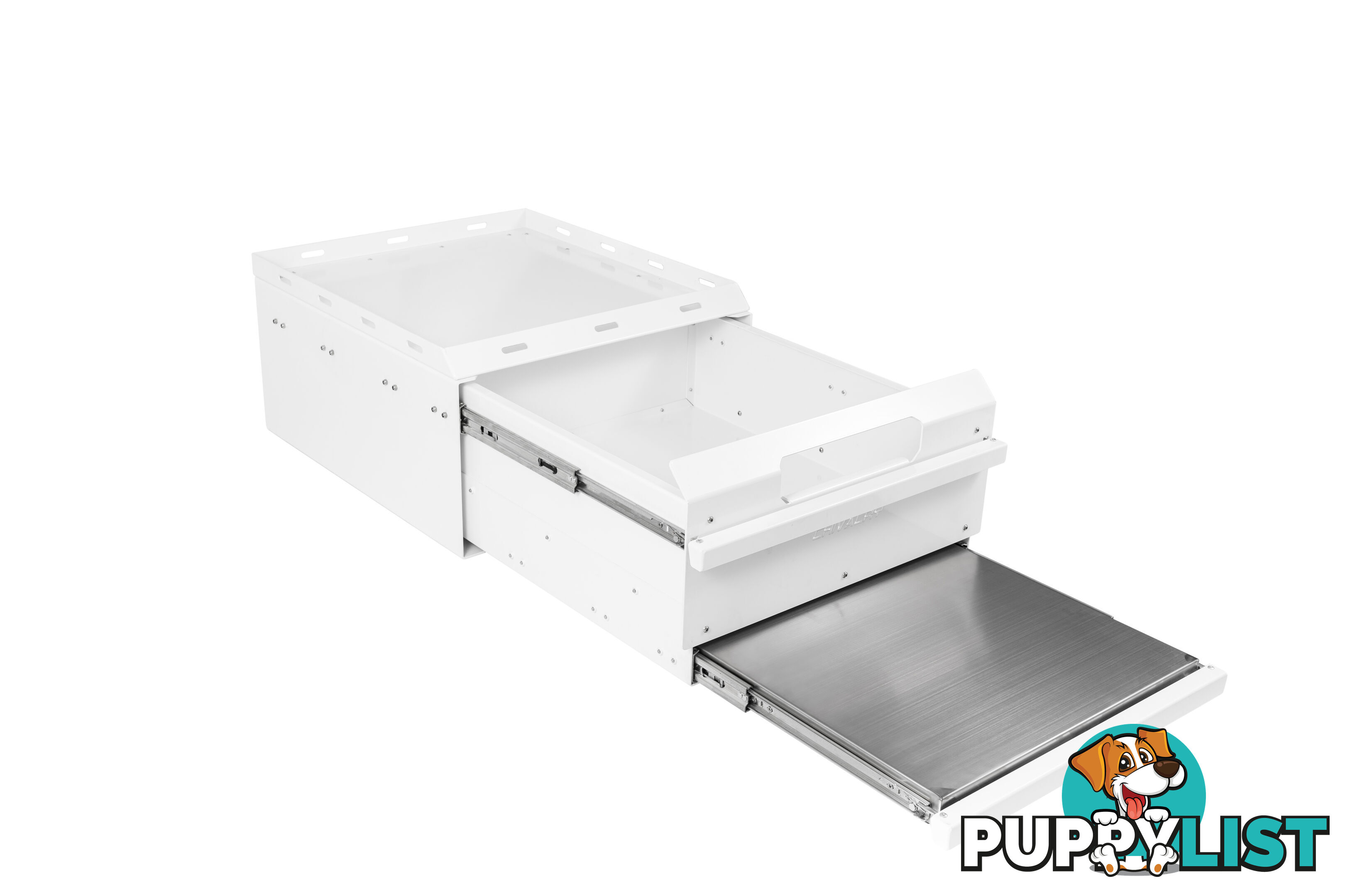 ALUMINIUM DRAWER WITH CUTTING BOARD WHITE