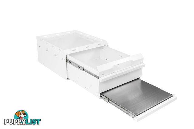 ALUMINIUM DRAWER WITH CUTTING BOARD WHITE