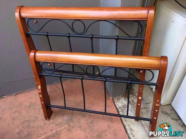 Solid wood wrought iron Single Bedframe