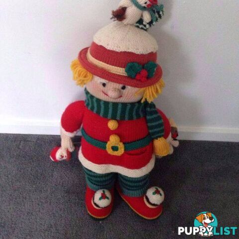 Large Christmas knitted stuffed toy