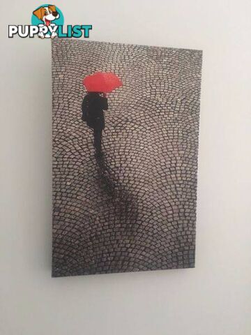 Canvas print- Man under umbrella