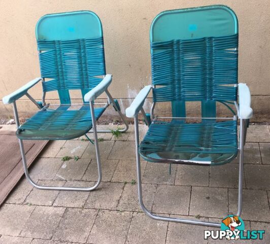 2 x vinyl fold out chairs $5 each