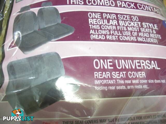 NEW SILVER SERIES CAR SEAT COVERS 2 FRONT 1X REAR