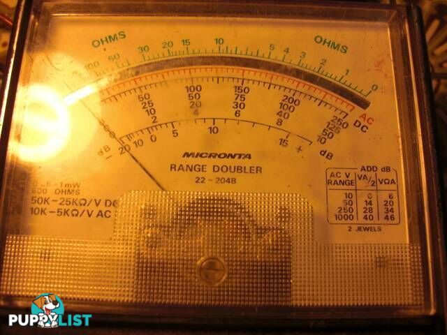 MICRMICRONITA RANGE DOUBLER 22-204B db OHMS AD DC VOTLS MADE IN J