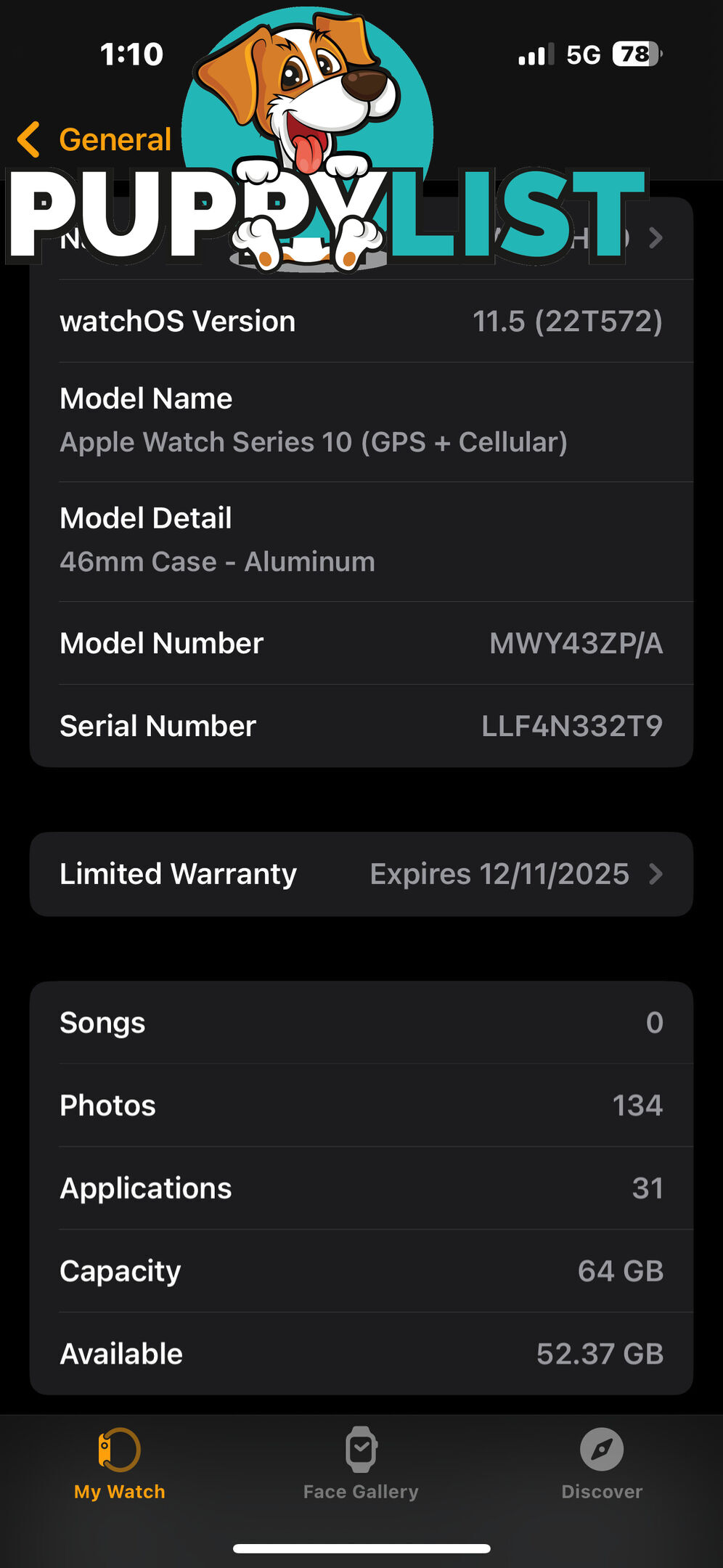 Apple Watch 10 black 46mm free pair apropos pods pro