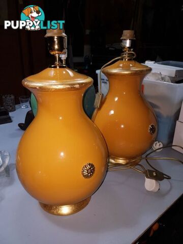 Large yellow and gold lamps