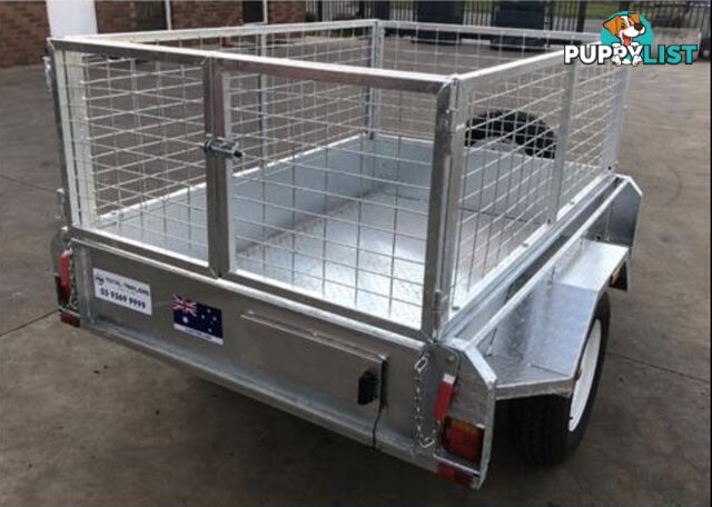 6X4 Galvanized Caged Trailer