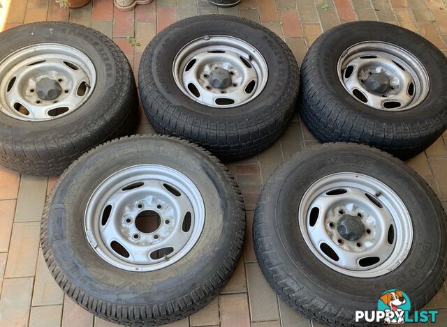 5 Ford Ranger Wheels - Steel Rims, Tyres and 4 Ford Centre Caps