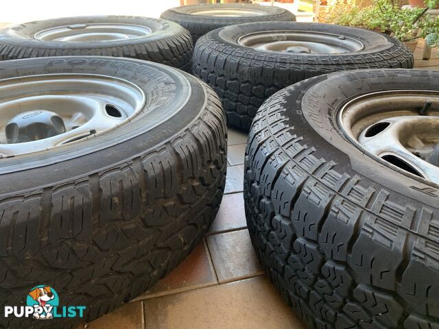 5 Ford Ranger Wheels - Steel Rims, Tyres and 4 Ford Centre Caps