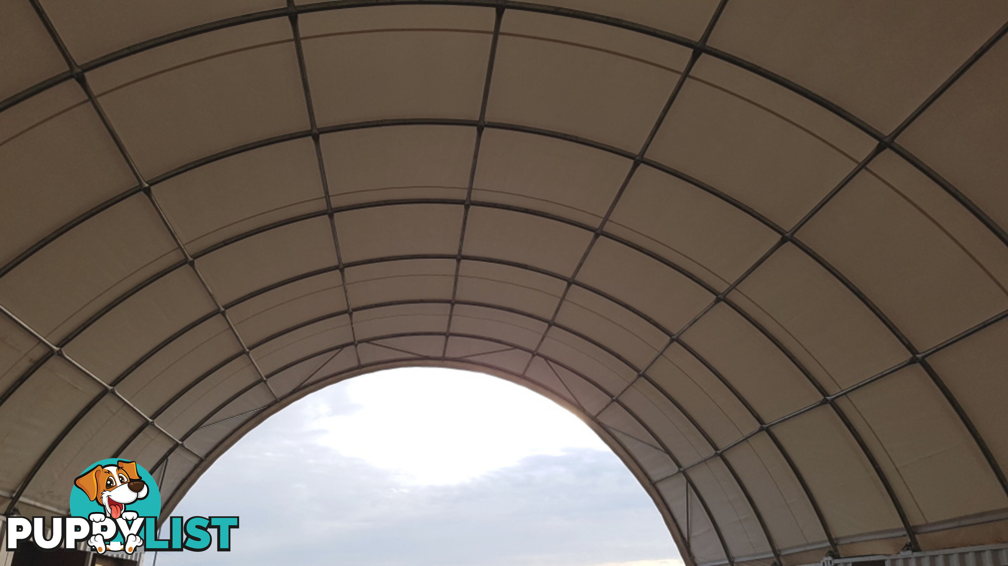 New 12m x 18m (223m2) Container Shelter Workshop Igloo Dome & Endwall