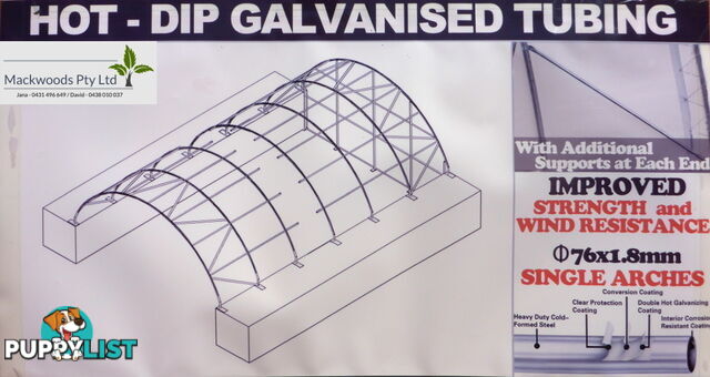 New 12m x 18m (223m2) Container Shelter Workshop Igloo Dome & Endwall