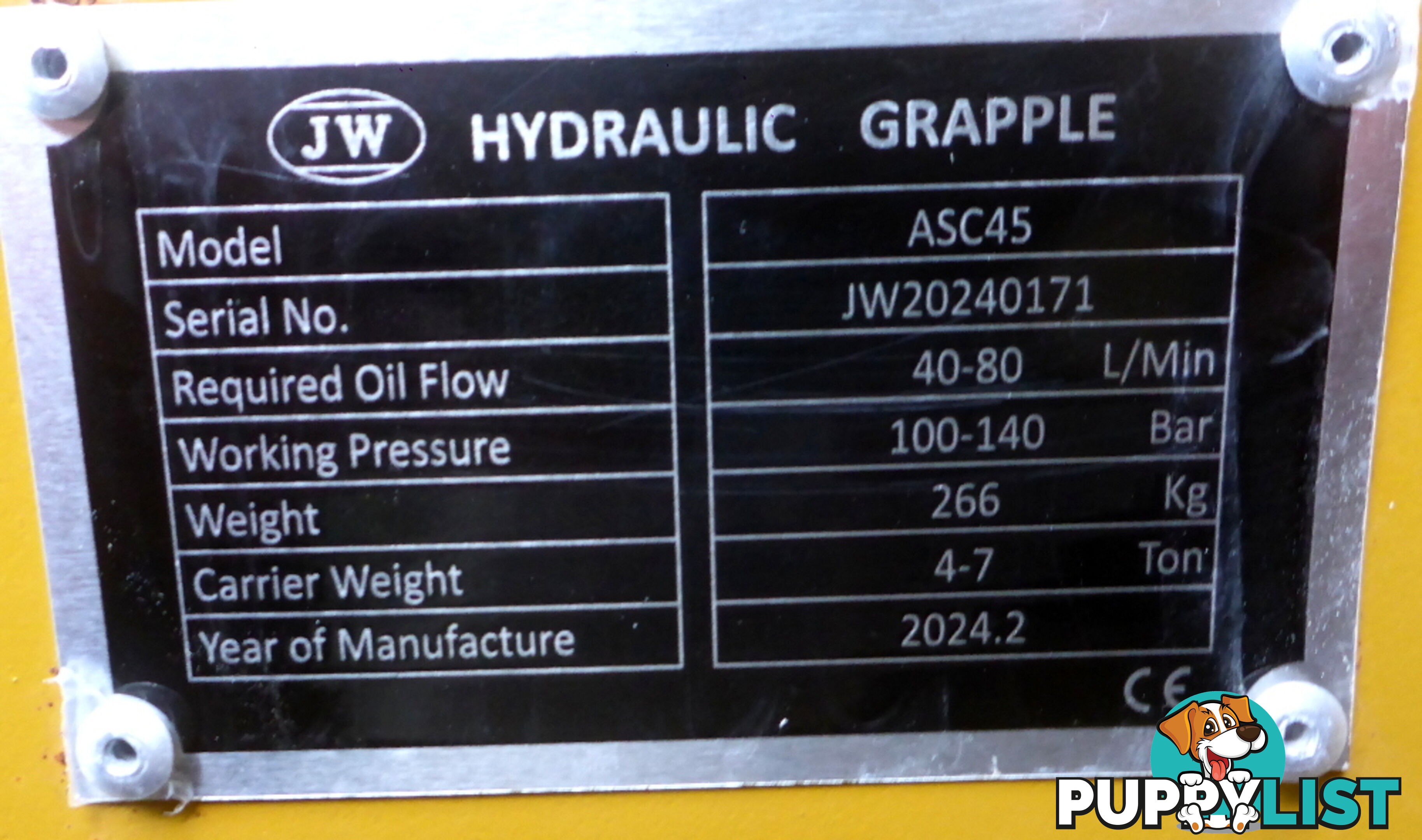 New 3-7 ton (45mm Pin) Excavator Hydraulic Grapple Grab