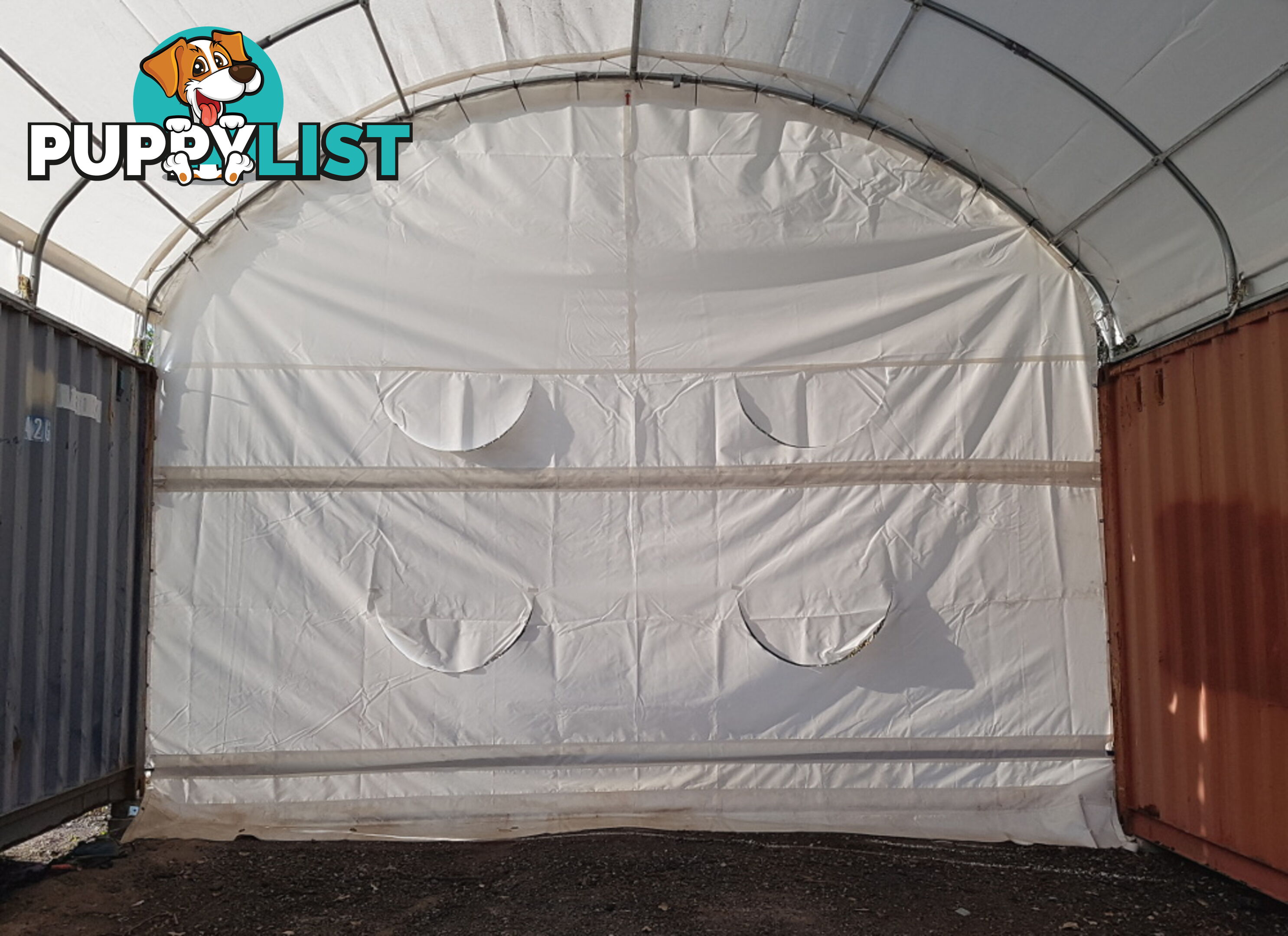 New Rear End Wall for 6m wide Container Shelter Dome