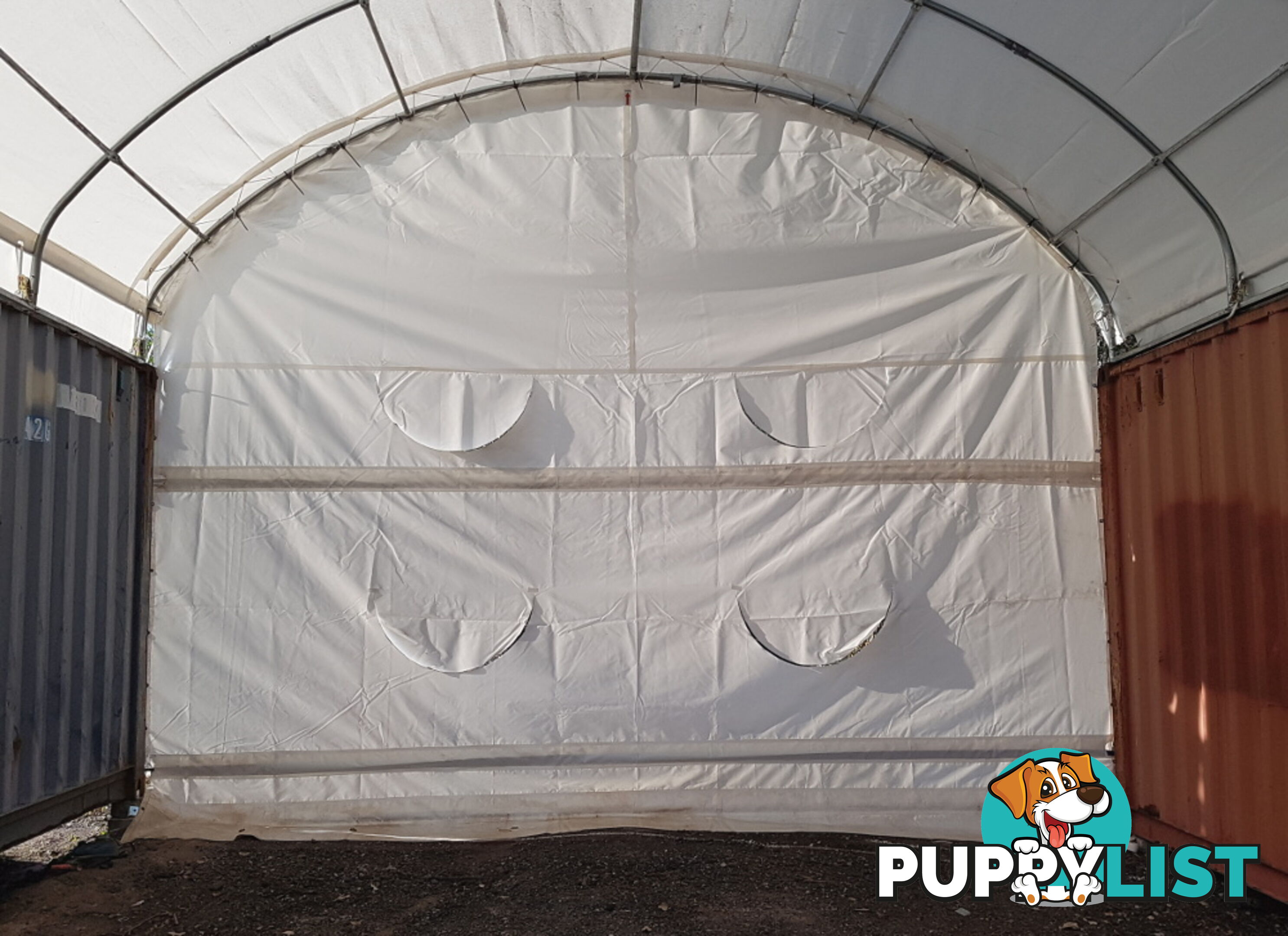 New Rear End Wall for 6m wide Container Shelter Dome
