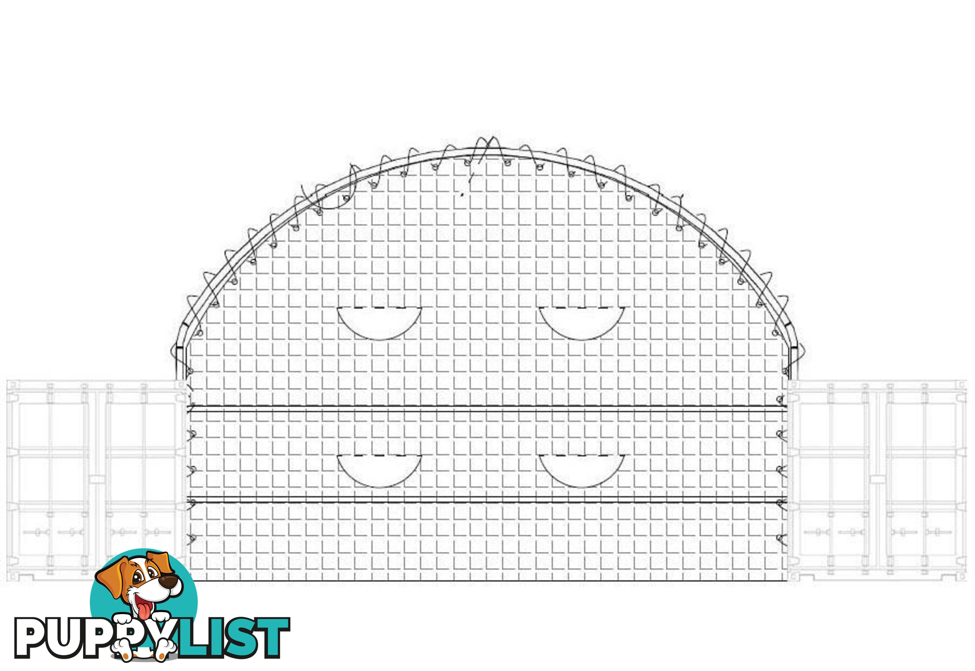 New Rear End Wall for 6m wide Container Shelter Dome