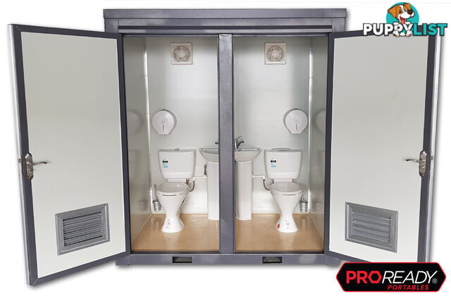 New Twin Portable Toilet Restroom Block