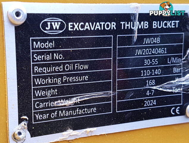 New 4-9 ton (45, 40 or 50mm pin) Excavator Hydraulic Thumb Bucket Grapple Grab