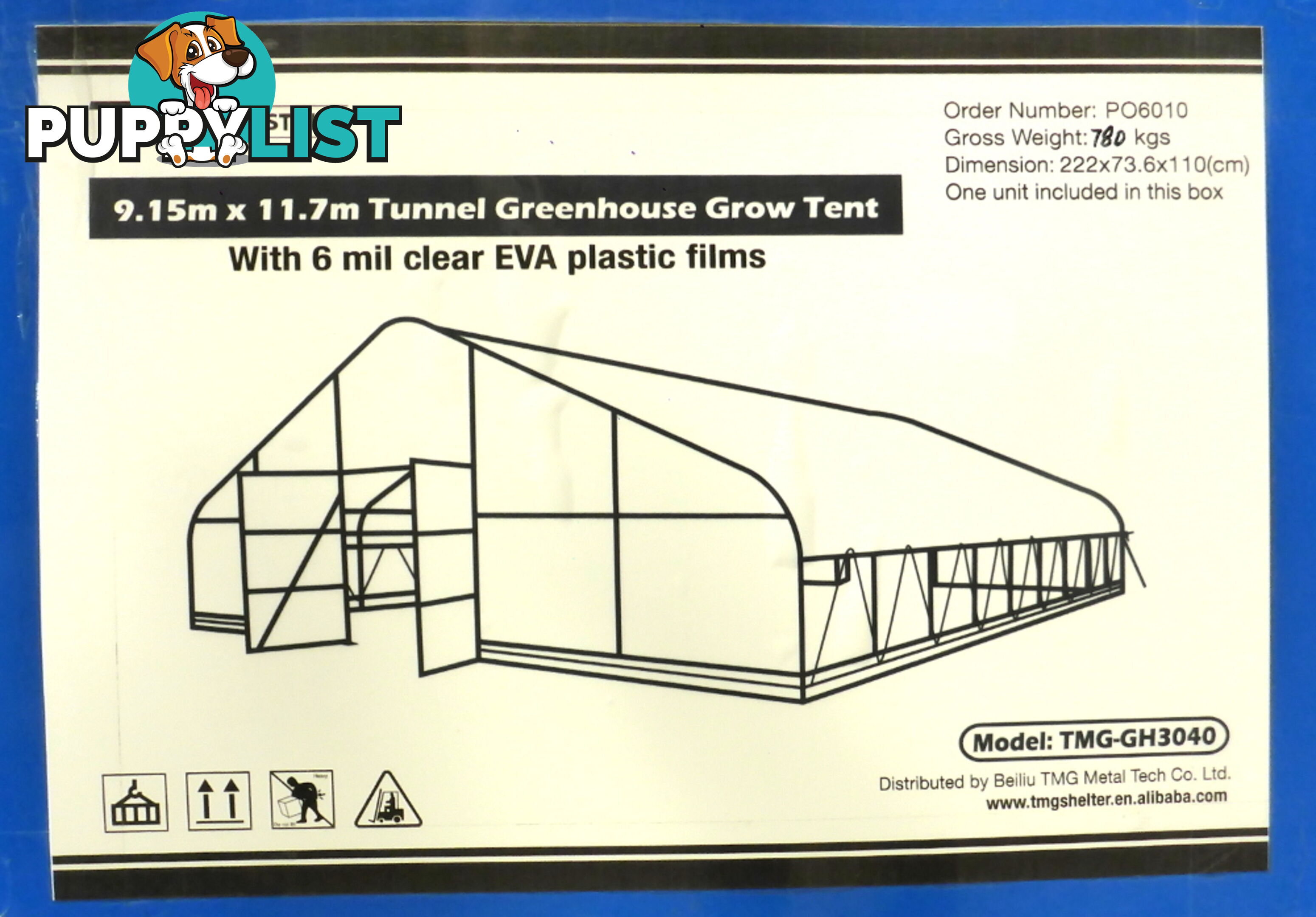 Huge 9.15m x 11.7m (107m2) Greenhouse Tunnel Building Grow Tent