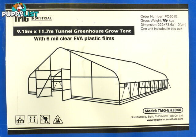 Huge 9.15m x 11.7m (107m2) Greenhouse Tunnel Building Grow Tent