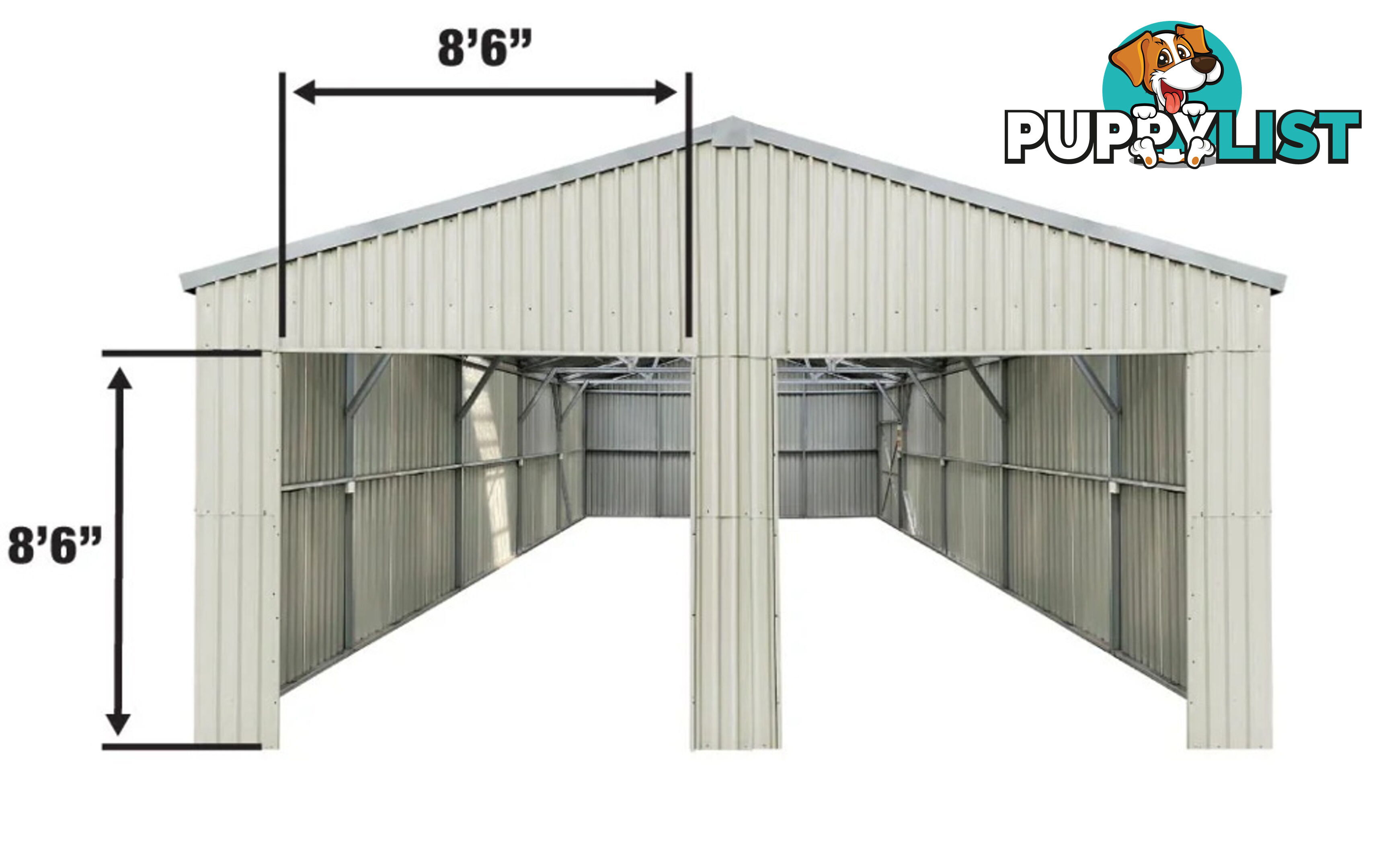 New 7.6m x 10.1m (77m²) All Steel Double Garage Carport Shed Mancave