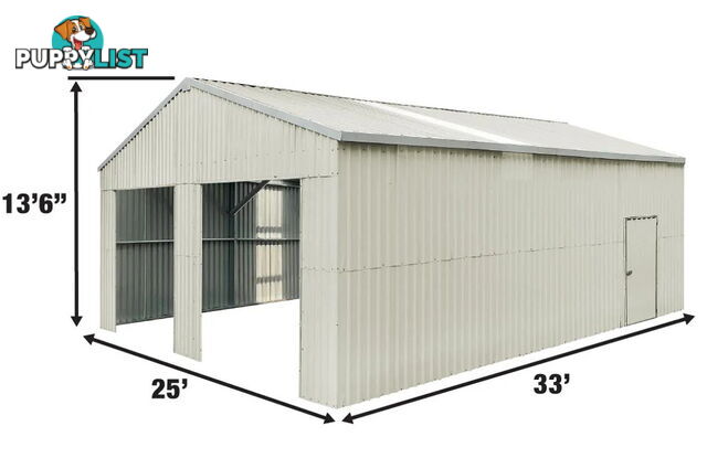 New 7.6m x 10.1m (77m²) All Steel Double Garage Carport Shed Mancave