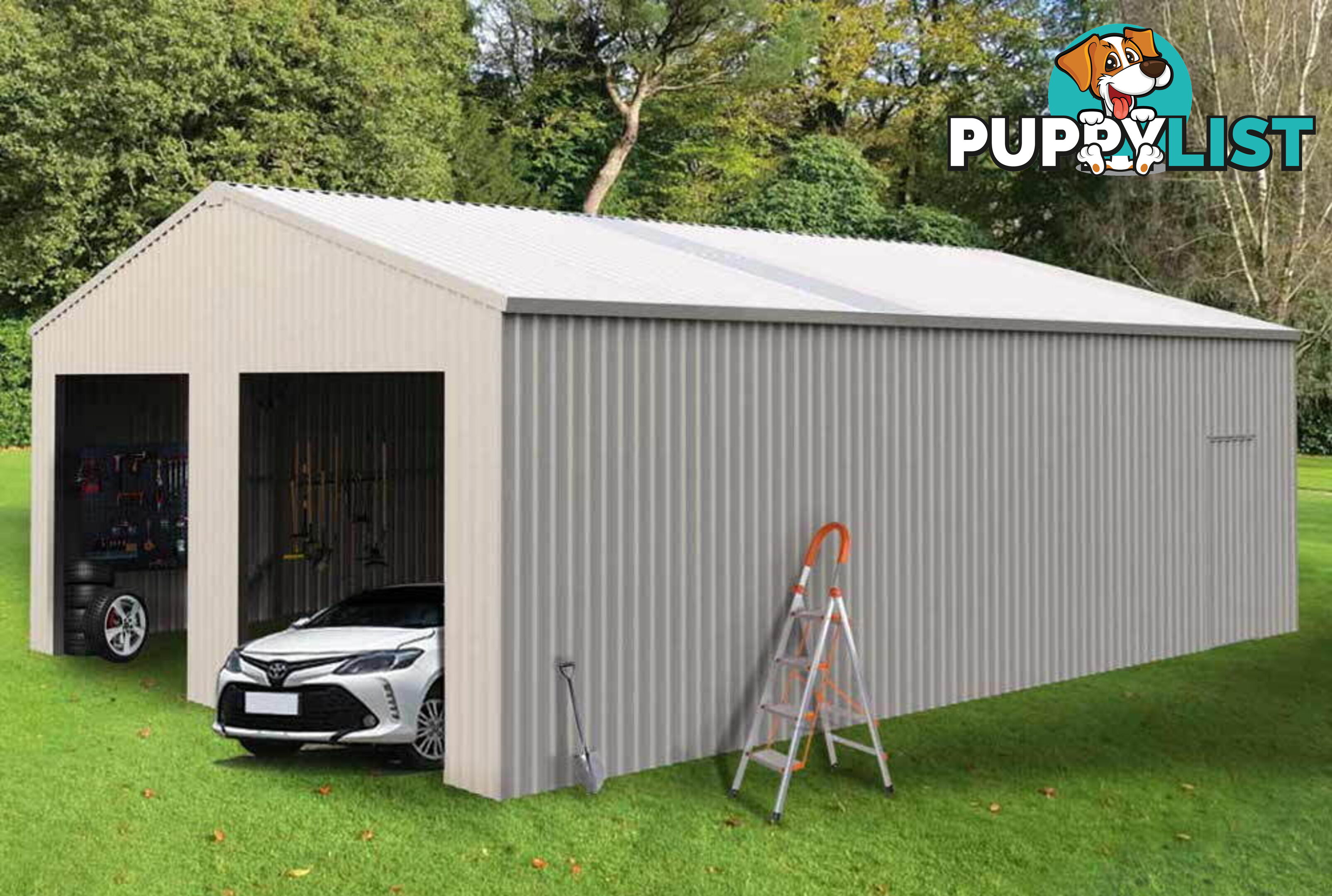 New 7.6m x 10.1m (77m²) All Steel Double Garage Carport Shed Mancave