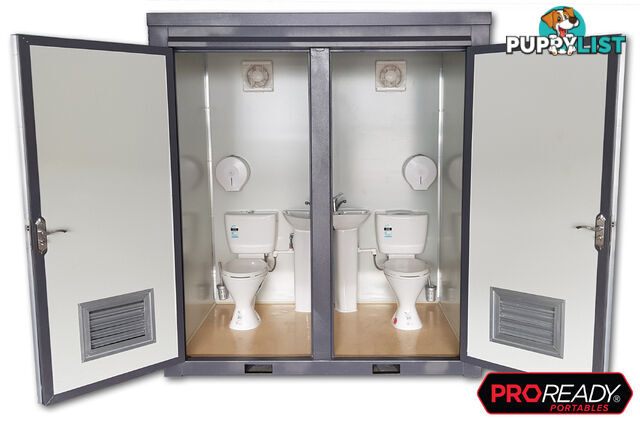 New Twin Portable Toilet Restroom Block