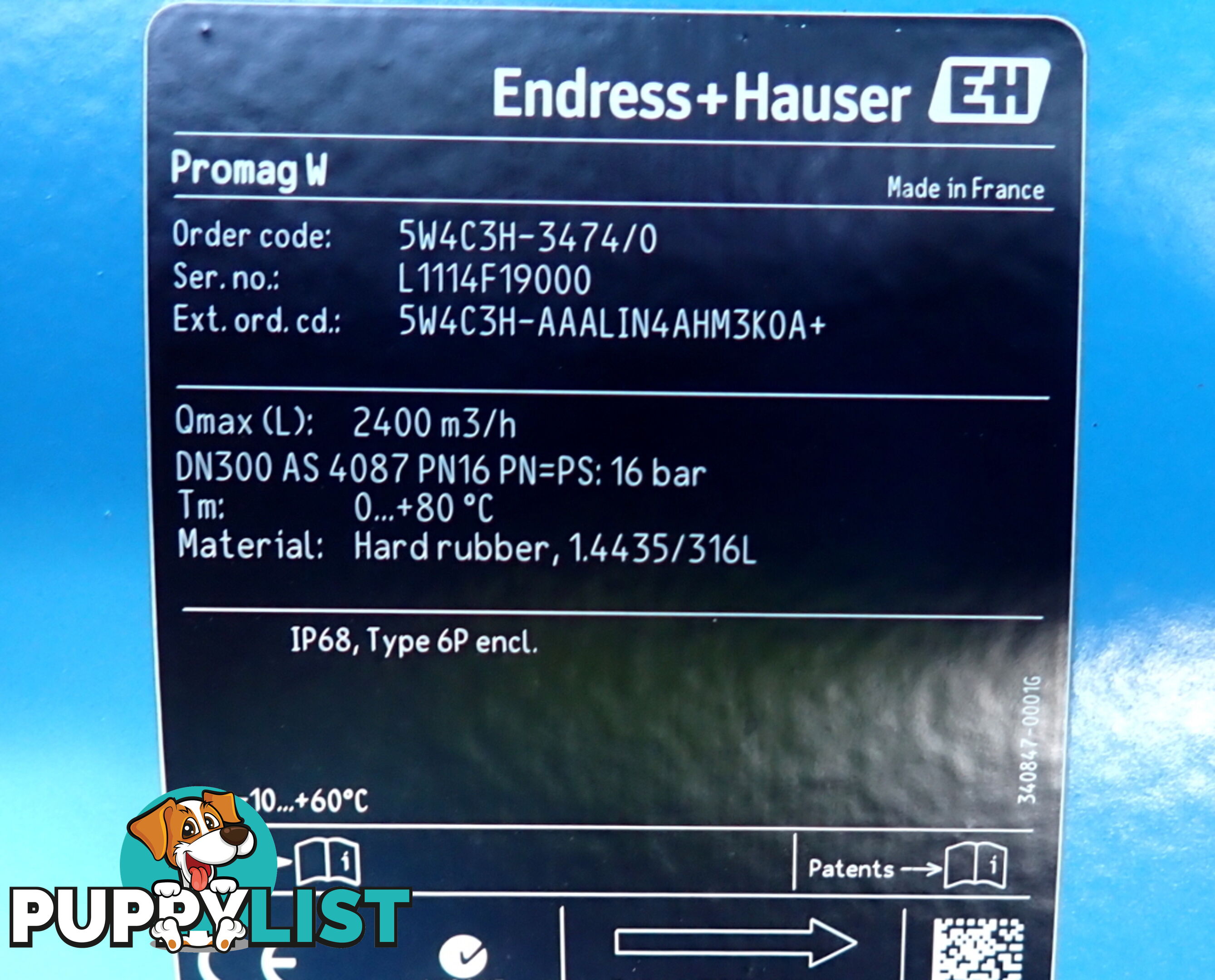 New Endress+Hauser DN300, Proline Promag W 400 Electromagnetic Flowmeter