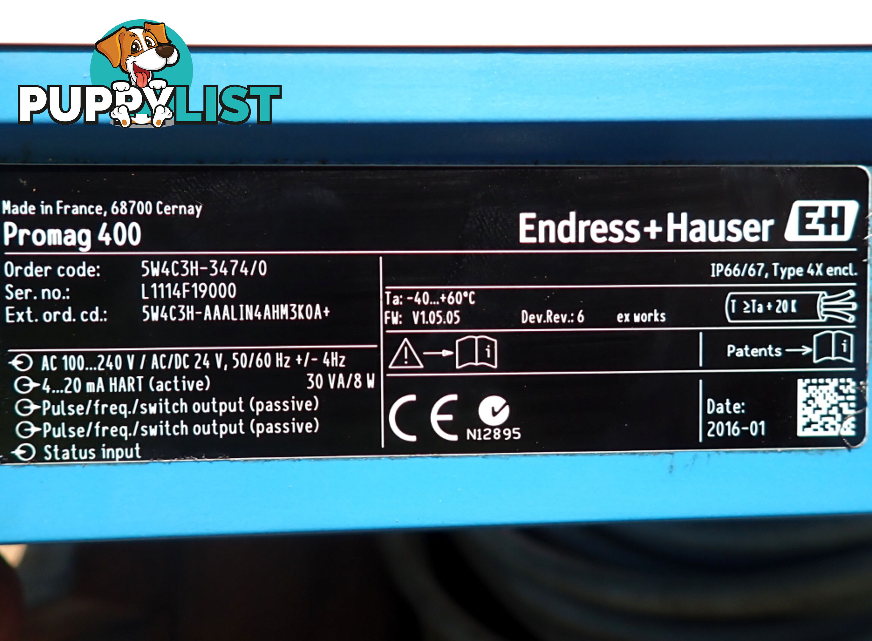 New Endress+Hauser DN300, Proline Promag W 400 Electromagnetic Flowmeter