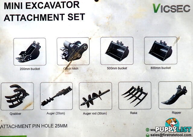 New 0.8-1.7 ton (25mm pin) Mini Excavator Attachments Kit