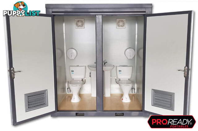 New Twin Portable Toilet Restroom Block