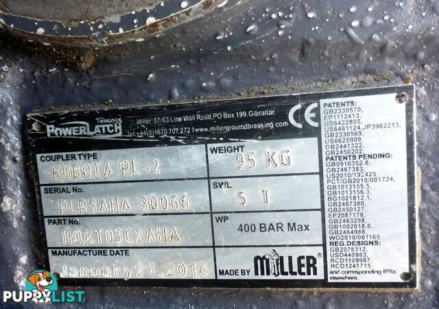 5-11 ton (60mm pin) Miller Hydraulic Excavator Quick Hitch Coupler