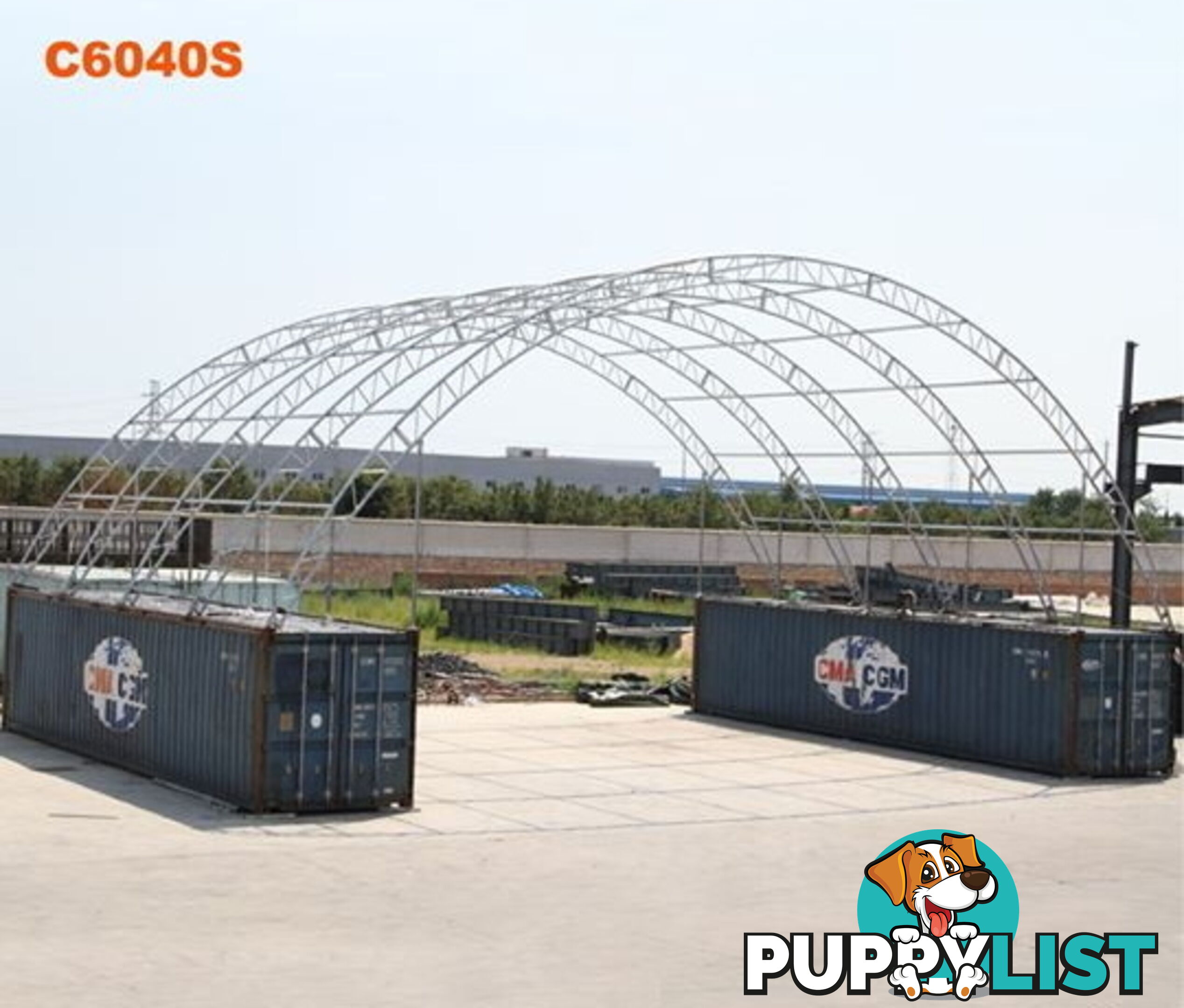 New 18m x 12m Double Trussed Container Shelter Workshop Igloo Dome