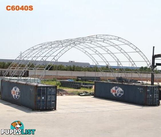 New 18m x 12m Double Trussed Container Shelter Workshop Igloo Dome