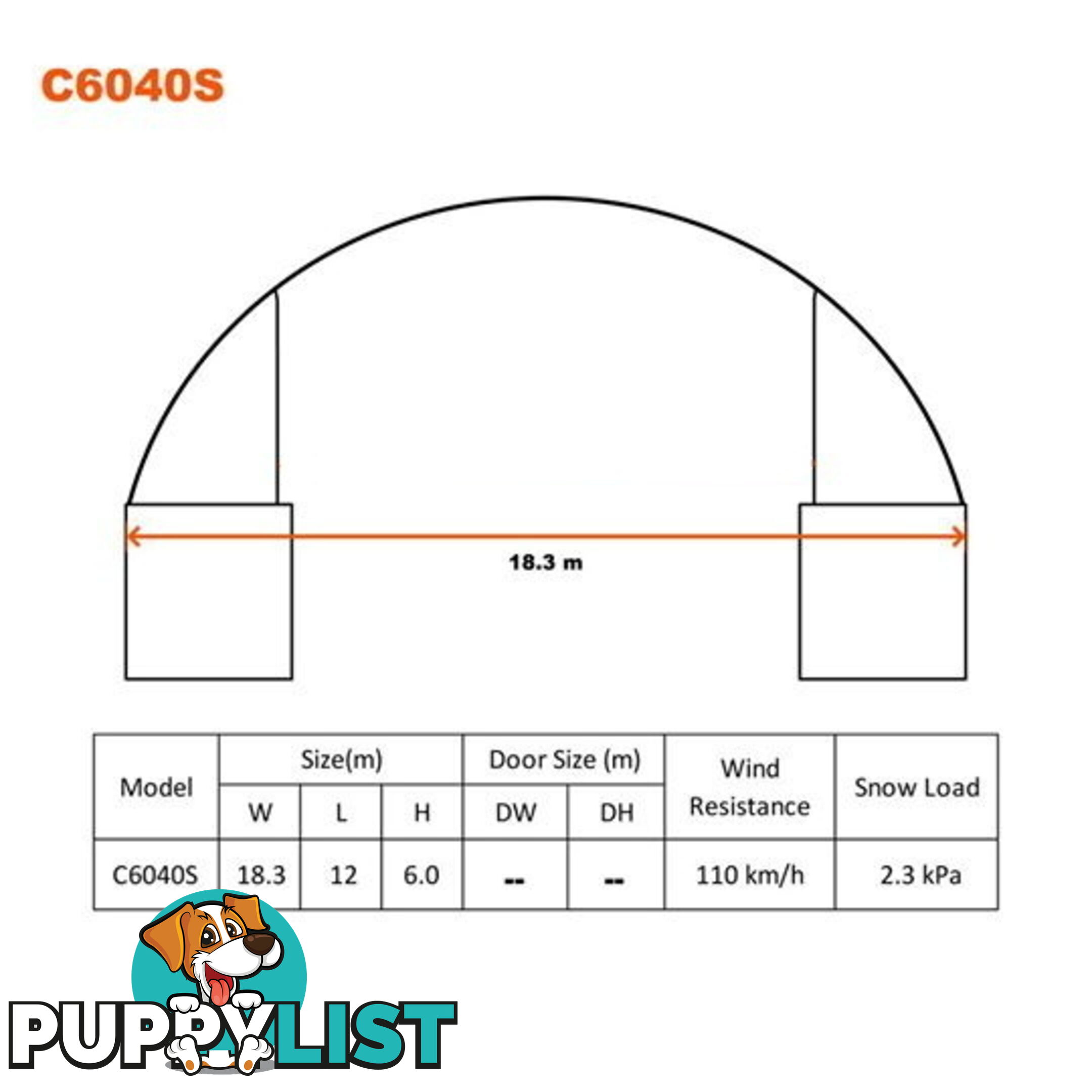 New 18m x 12m Double Trussed Container Shelter Workshop Igloo Dome