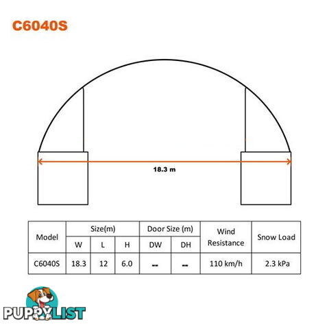 New 18m x 12m Double Trussed Container Shelter Workshop Igloo Dome