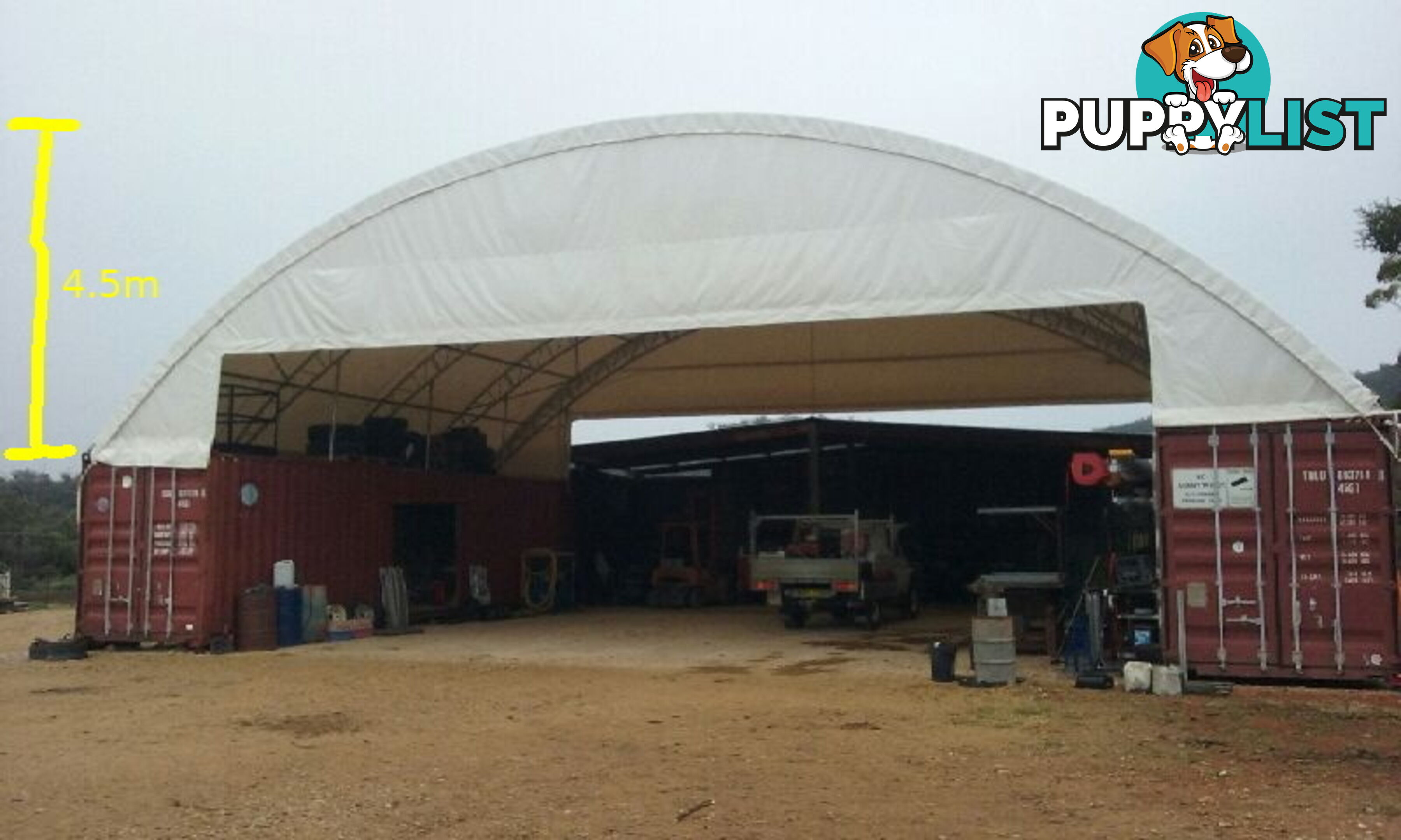 New 18m x 12m Double Trussed Container Shelter Workshop Igloo Dome